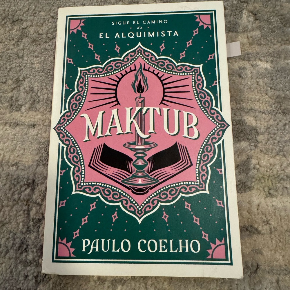 Maktub Hardcover-Style Notebook — Pink & Green Decorative Cover